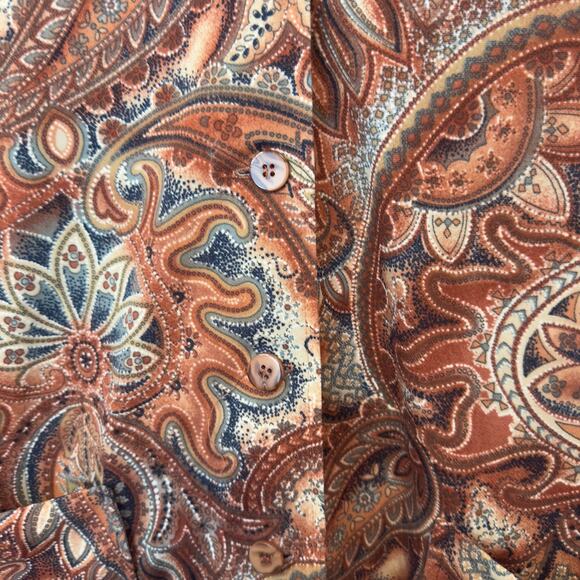 Vintage James Kenrob by Dalton Long Sleeve Button Up Blouse No Size Paisley - Picture 5 of 8
